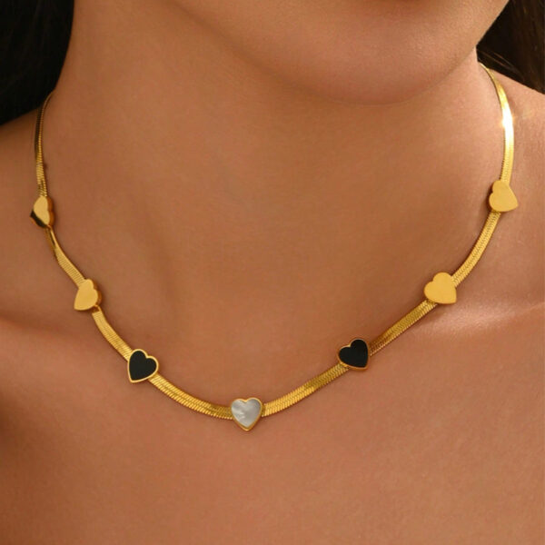 Lxalry 18K Gold Plated Heart Mirror Jewelry Set  Hypoallergenic Skin Safe Necklace   Bracelet For Daily Gifting Never Fade Adjustable Luxury With Precision Inlay Craftsmanship - Image 5