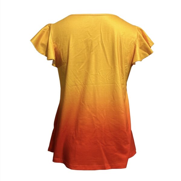 Summer New Mixed Color Fungus Sleeves Casual Elegant Style Versatile T-shirt Top - Image 2