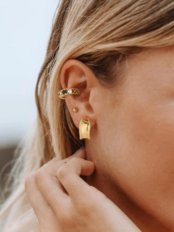Lxalry Liquid Metal Fusion Stud Set  14K Gold   Silver Prism Earrings  Hypoallergenic 5-Size Jewelry For Everyday Elegance To Evening Glamour - Image 4