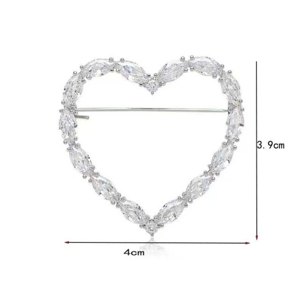 Korean Version Of Heart-shaped Brooch - Image 2