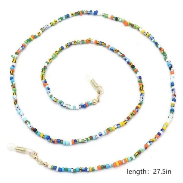 Women's Colorful Rice Beads Glasses Necklace Mask Chain Hanging Neck Anti-lost Lanyard Chain - Image 3