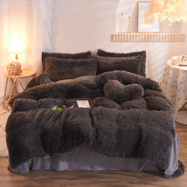 Luxury Thick Fleece Duvet Cover Queen King Winter Warm Bed Quilt Cover Pillowcase Fluffy Plush Shaggy Bedclothes Bedding Set Winter Body Keep Warm - Image 7