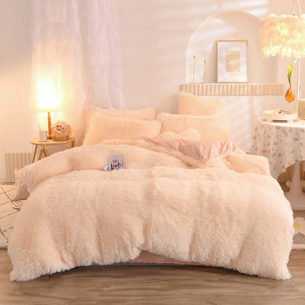 Luxury Thick Fleece Duvet Cover Queen King Winter Warm Bed Quilt Cover Pillowcase Fluffy Plush Shaggy Bedclothes Bedding Set Winter Body Keep Warm - Image 6