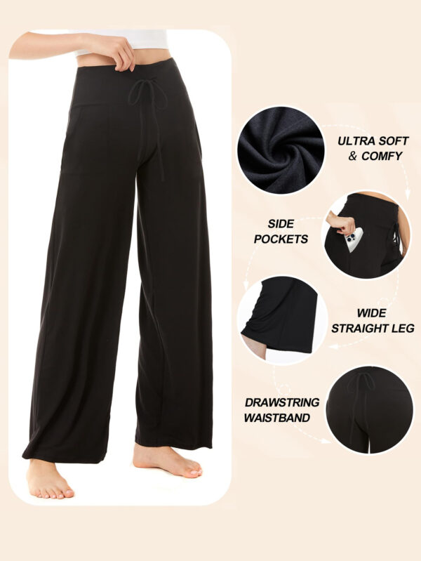 Wide-leg Pants - Cropped Pockets Solid Crimson - Image 2