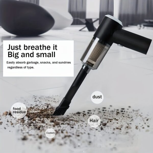 Portable Car Vacuum Cleaner, Handheld Vacuum High Power Cordless, Hand Vacuum Rechargeable Easy To Clean Car Interior, Desktop, Sofa, Keyboard, Drawer And Crevices, Small Spaces - Image 5