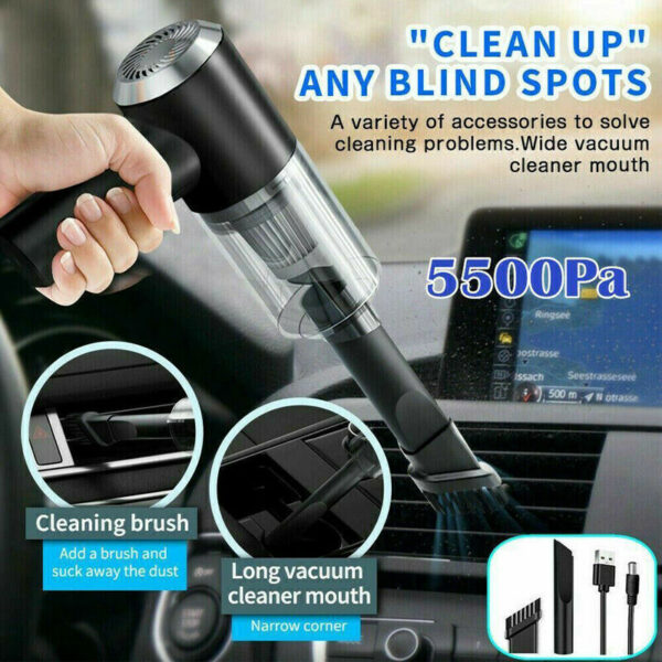 Portable Car Vacuum Cleaner, Handheld Vacuum High Power Cordless, Hand Vacuum Rechargeable Easy To Clean Car Interior, Desktop, Sofa, Keyboard, Drawer And Crevices, Small Spaces - Image 10