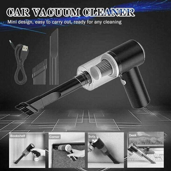 Portable Car Vacuum Cleaner, Handheld Vacuum High Power Cordless, Hand Vacuum Rechargeable Easy To Clean Car Interior, Desktop, Sofa, Keyboard, Drawer And Crevices, Small Spaces - Image 9