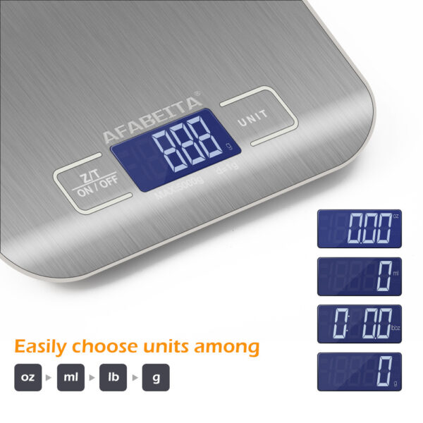 Digital Electronic Kitchen Food Diet Postal Scale Weight Balance 5KG 1g 11lb Kitchen Scales Stainless Steel Weighing For Food Diet Postal Balance Measuring LCD Precision Electronic - Image 5