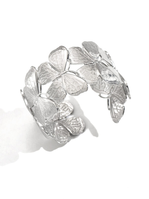 Lxalry Platinum Plated Stainless Steel Floral Carved Mirror Bracelet Hypoallergenic Skin Safe Jewelry With Artisan Polish Never Tarnish Luxury Gift For Women S Daily   Evening Wear