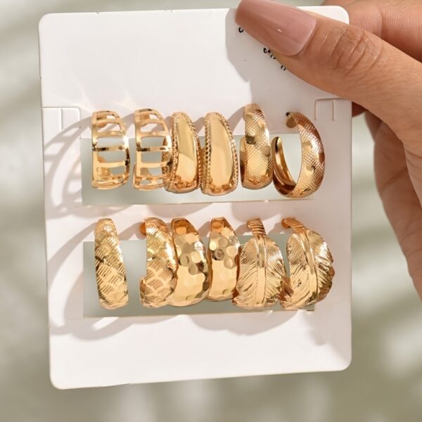 Lxalry Liquid Metal Fusion Stud Set  14K Gold   Silver Prism Earrings  Hypoallergenic 5-Size Jewelry For Everyday Elegance To Evening Glamour - Image 9