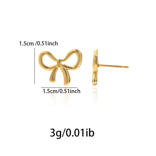 Lxalry 18K Gold Plated Bow Earrings   Symmetrical Mirror Finish Stainless Steel Jewelry  Hypoallergenic   Tarnish Free Luxury Gift For Women Wife Mom Handcrafted Everyday  Special Occasion Elegance - Image 3