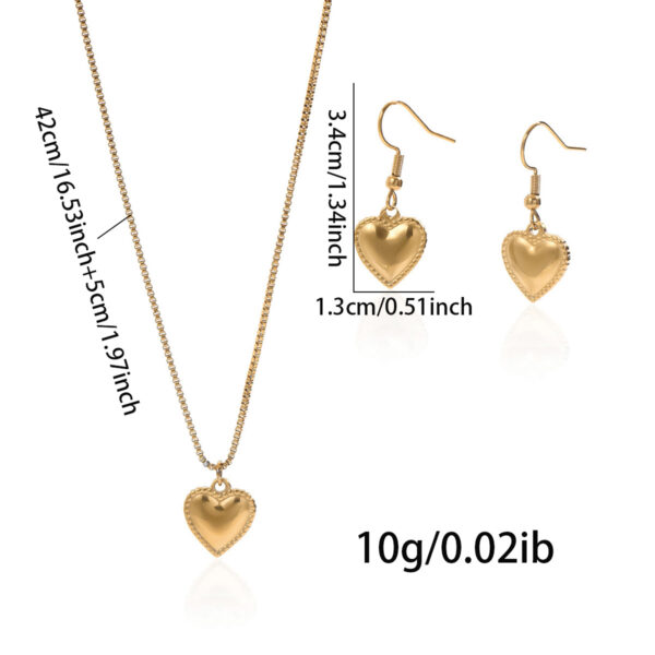 Lxalry 18K Gold Plated Symmetrical Heart Jewelry Set Mirror Polish Hypoallergenic Necklace  Earrings For Women, Never Fade Luxury Gift With Precision-Cast Edges - Image 3