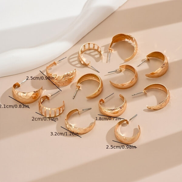 Lxalry Liquid Metal Fusion Stud Set  14K Gold   Silver Prism Earrings  Hypoallergenic 5-Size Jewelry For Everyday Elegance To Evening Glamour - Image 2