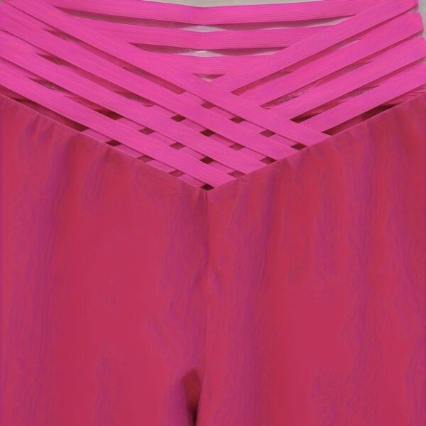Ladies' Solid Color High Waist Hollow Out Fashionable Slimming And Slightly Spicy Pants - Image 2