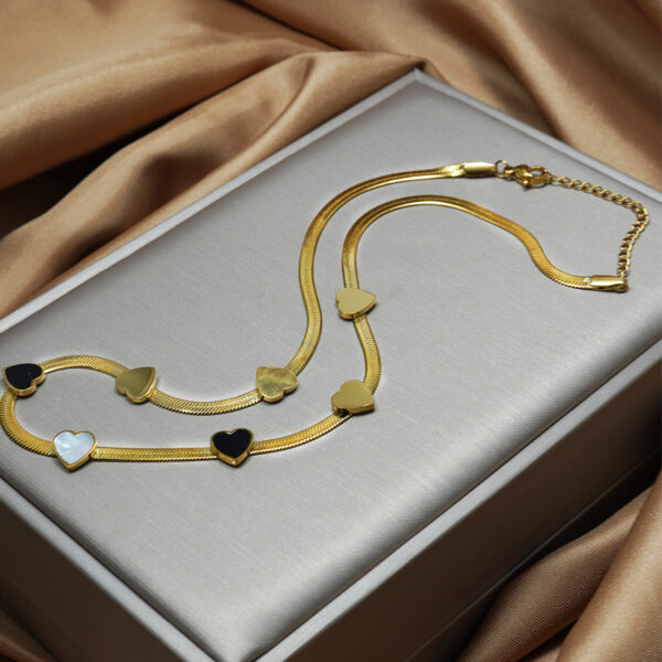 Lxalry 18K Gold Plated Heart Mirror Jewelry Set  Hypoallergenic Skin Safe Necklace   Bracelet For Daily Gifting Never Fade Adjustable Luxury With Precision Inlay Craftsmanship - Image 6