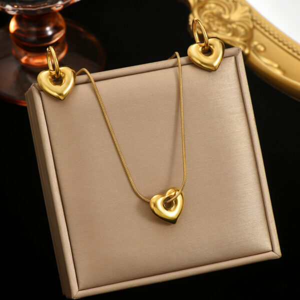 Lxalry 18K Gold Plated Hollow Heart Jewelry Set  Mirror Polish Hypoallergenic Necklace   Earrings For Women Never Fade Handmade Luxury Gift With Adjustable Chain - Image 5