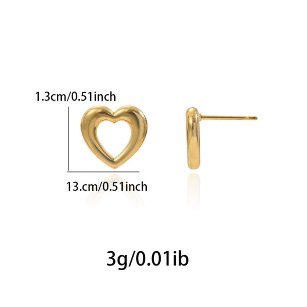 Lxalry 18K Gold Plated Heart Earrings   Stainless Steel Hypoallergenic Jewelry For Women  Skin Safe Everyday & Gift Luxury For Wife Mom Girlfriend  Valentine S Day Charm With Tarnish Free Glow - Image 2