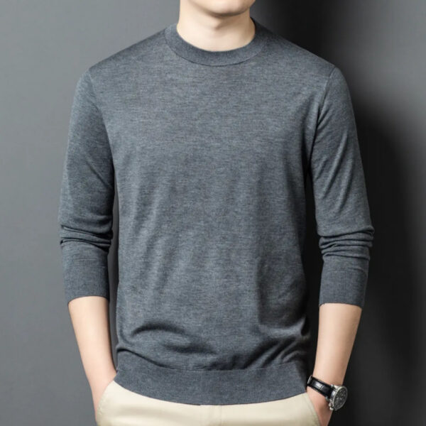Round Neck Wool T Men's Sweater Skin-friendly - Image 5