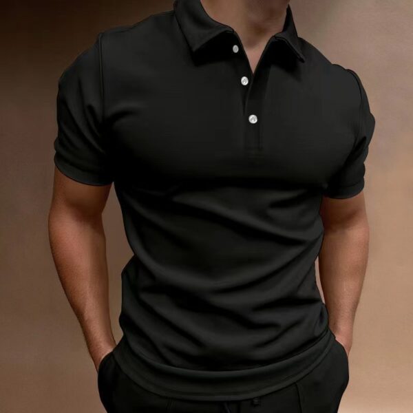 European And American Men's Button T-shirt - Image 4