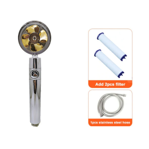 Shower Head Water Saving Flow 360 Degrees Rotating With Small Fan ABS Rain High Pressure Spray Nozzle Bathroom Accessories - Image 5