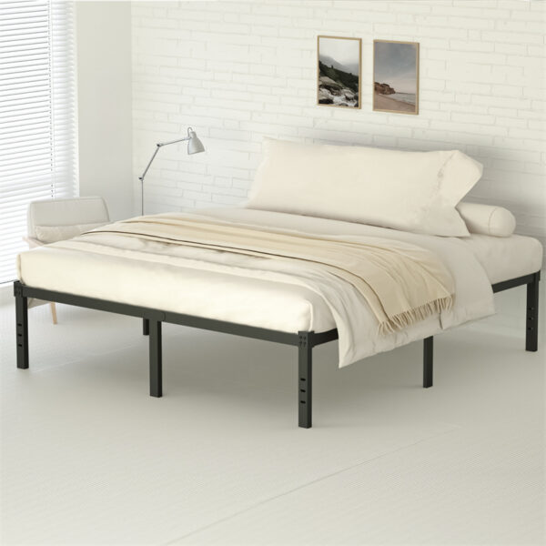 Classic Iron Bed Frame Mattress Under Bed Storage No Box Spring Needed Singe Full Queen King Size Black - Image 8