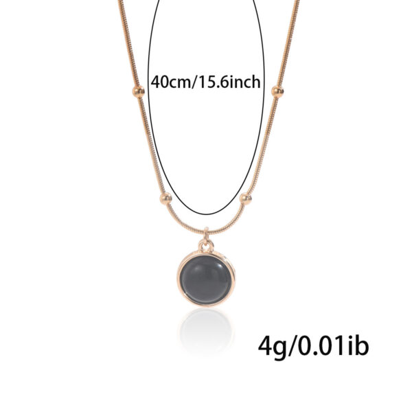 Lxalry 18K Gold-Plated Mood Responsive Necklace   Stainless Steel Modern Minimalist Jewelry With Color Shifting Resin Pendant  Hypoallergenic Skin Safe Gift For Women Wife Mom Stainless Steel Jewelry - Image 4