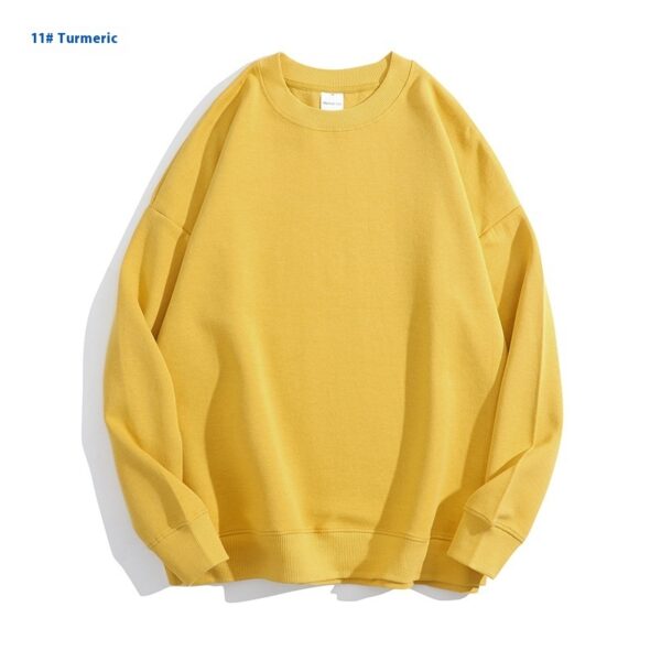 Cotton Solid Color Round Neck Off Shoulder Sweater - Image 3