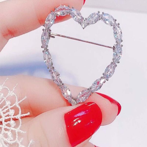 Korean Version Of Heart-shaped Brooch - Image 3
