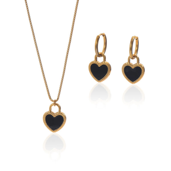 Lxalry 18K Gold Plated Stainless Steel Heart Mirror Jewelry Set  Hypoallergenic Skin Safe Necklace   Earrings For Daily Evening Never Fade Luxury Gift For Her - Image 4