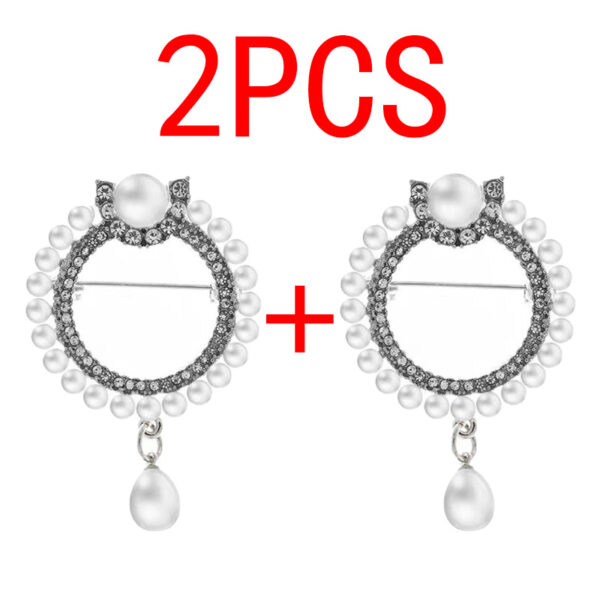 2PCS Korean Version Luxury Anti Glare Buckle Flower Chest Flower Pin - Image 4