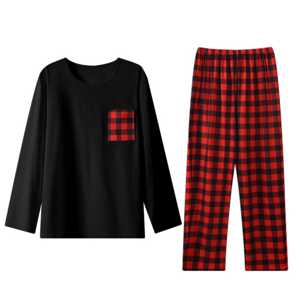 Ice Silk Long Sleeve Long Pants Men's Pajama Set - Image 9