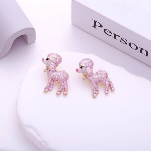 2PCS European And American Personalized Cute Enamel Alloy Poodle Brooch - Image 2