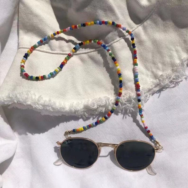Women's Colorful Rice Beads Glasses Necklace Mask Chain Hanging Neck Anti-lost Lanyard Chain - Image 6