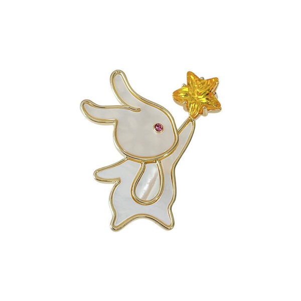Japanese Cartoon Cute Rabbit Star Brooch - Image 2