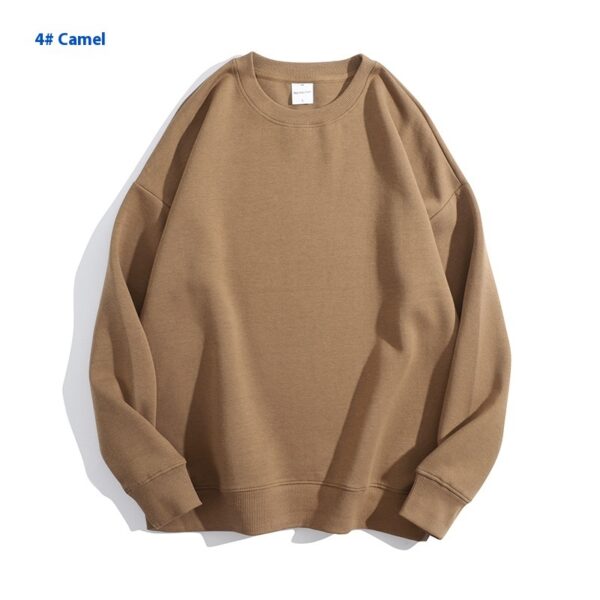 Cotton Solid Color Round Neck Off Shoulder Sweater - Image 4