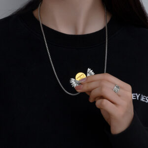 Creative Openable Sunflower Pendant Necklace Fashion Letter Jewelry Gift