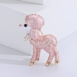 2PCS European And American Personalized Cute Enamel Alloy Poodle Brooch