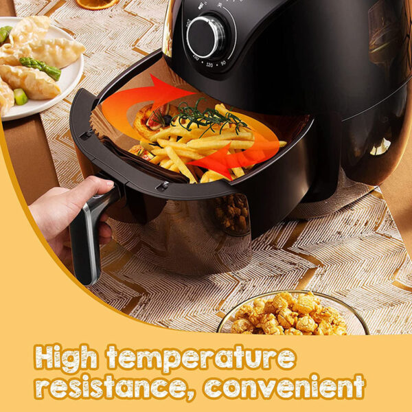 Air Fryer Disposable Paper Liners Parchment Paper Liner Non-Stick Air Fryer Paper Pads Oil Resistant Baking Paper Air Fryer Disposable Paper Liner Non-stick Disposable Liners - Image 5