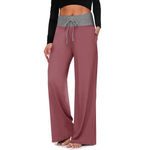 Wide-leg Pants - Cropped Pockets Solid Crimson - Image 5
