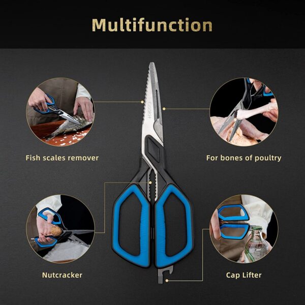 Kitchen Scissors Cookit Kitchen Shears Heavy Duty Stainless Steel Chef Shears Utility Come Apart Food Shears For Chicken Poultry Fish Meat Vegetables - Image 4