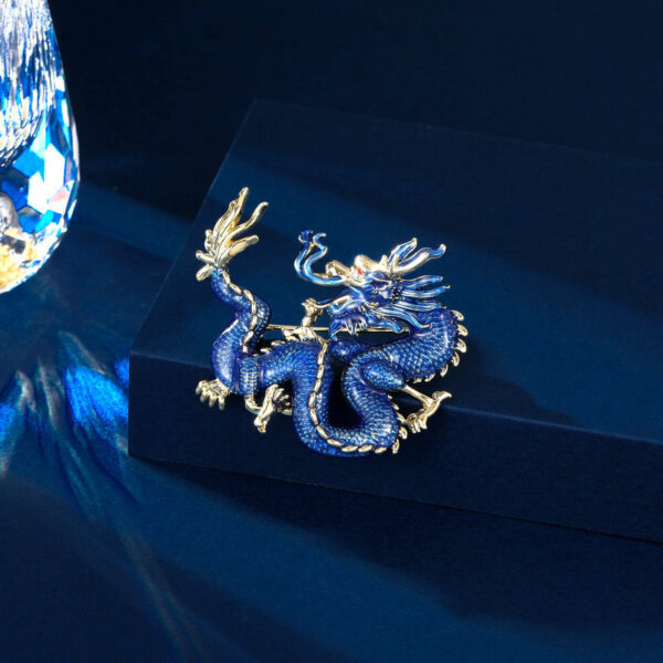 Chinese Ancient Style Zodiac Dragon Enamel Colored Dragon Brooch - Image 8