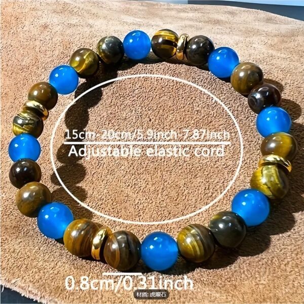 A Wealth-attracting Tiger's Eye Stone Bracelet - The Natural Beads Symbolize Wealth And Bring Abundance And Prosperity. It Is A Crystal Bracelet Jewelry Gift That Brings Peace And Good Luck - Image 4