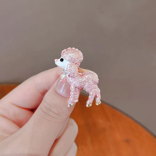 2PCS European And American Personalized Cute Enamel Alloy Poodle Brooch - Image 5