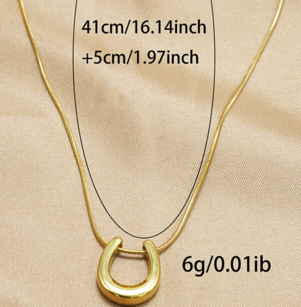 Lxalry 18K Gold Plated Stainless Steel Necklace  Modern Minimalist Hypoallergenic Jewelry Tarnish Free Skin Safe Gift For Women Wife Mom  Everyday  Special Occasion Luxury - Image 3