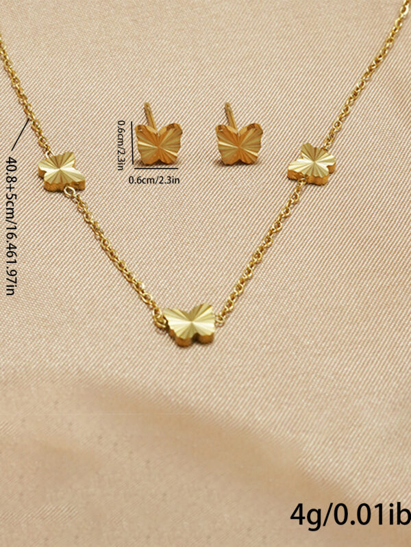 Lxalry 316L Stainless Steel 18K Gold-Plated Jewelry Set  Iridescent Blue White Gradient 3D Glass Star Pendant  Hypoallergenic Tarnish Free Earrings   Necklace  Beach Party   Daily Wear  Ocean Inspired - Image 3