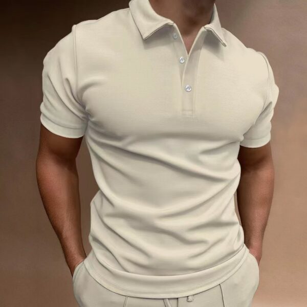 European And American Men's Button T-shirt - Image 2