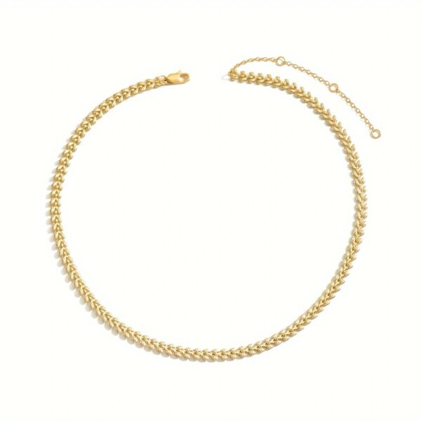 Luxury Chain Necklace Retro Geometric Wheat Leaf Design  Stylish Spring Summer Accessories, Everyday  Party Wear Gift Idea - Image 5
