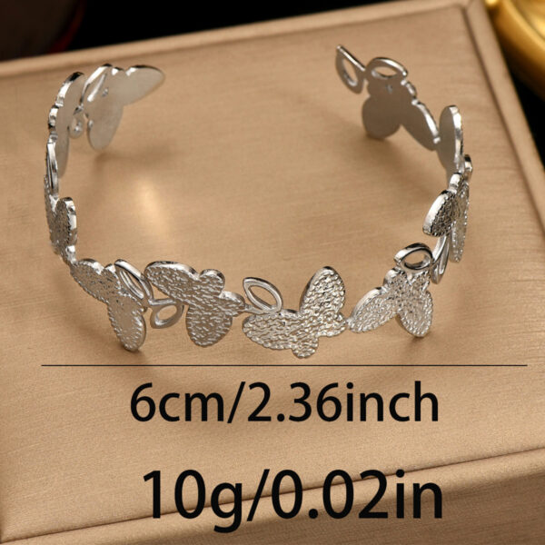 Lxalry Platinum Plated Stainless Steel Butterfly Carved Link Bracelet Hypoallergenic Skin Safe Jewelry For Daily   Evening Wear  Never Tarnish Handmade Luxury Gift For Her - Image 2