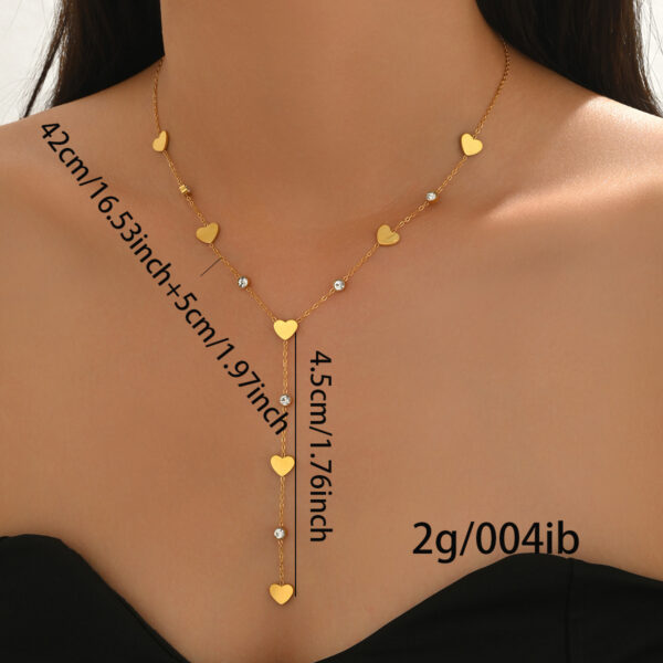 Lxalry 18K Gold Plated Rhinestone Necklace  Recycled Stainless Steel Modern Minimalist Jewelry Hypoallergenic  Ocean Safe Gift For Women Wife Mom Everyday Glam With Golden Hour Glow - Image 4