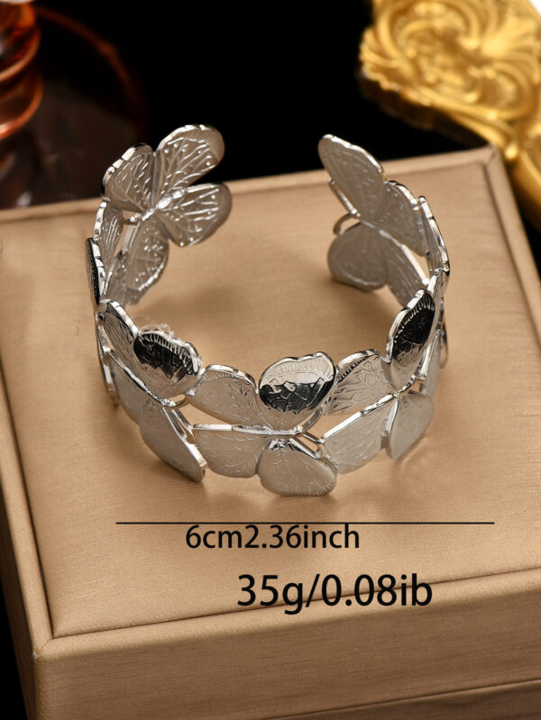 Lxalry Platinum Plated Stainless Steel Floral Carved Mirror Bracelet Hypoallergenic Skin Safe Jewelry With Artisan Polish Never Tarnish Luxury Gift For Women S Daily   Evening Wear - Image 5